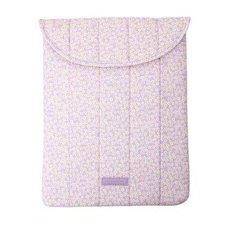 Capa De Notebook 15 Por Onde Flor Matelassê Poliéster Algodão Lilás Floral