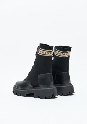 Bota Tratorada Em Knit Com Zíper 35 / A0003