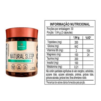 Vitamina Natural Sleep Nutrify 60 cápsulas