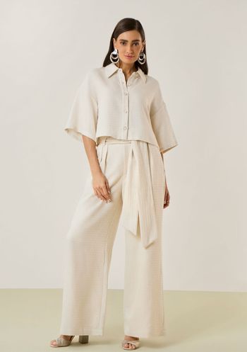 Calça Maria.Valentina Pantalona Alta Off White 36 / Off White