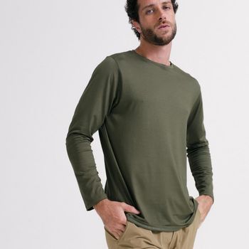 Camiseta Masculina Tech Insider Manga Longa PP / Verde Militar