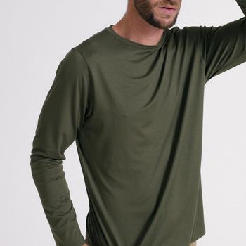 Camiseta Masculina Tech Insider Manga Longa PP / Verde Militar