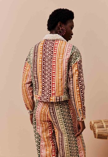 Jaqueta Dublada Sherpa Estampada Huaso M / BEGE