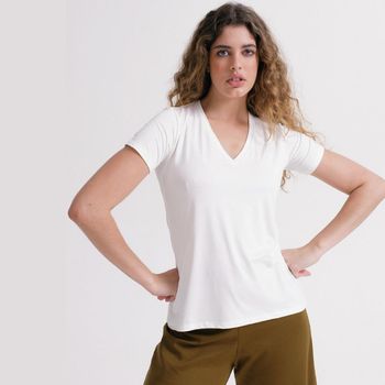 Camiseta Feminina Tech Insider gola V GG / Off-White