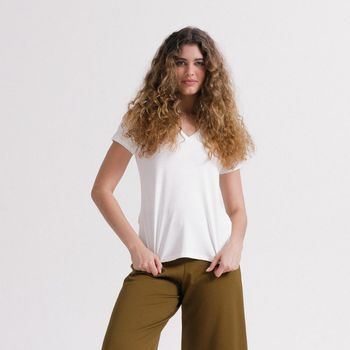 Camiseta Feminina Tech Insider gola V GG / Off-White