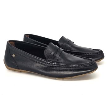 Mocassim Lady Couro Preto Lustro - LAD1052 35