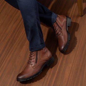 Coturno Rocker Couro Roma Pinhao Old - ROC1357L 38