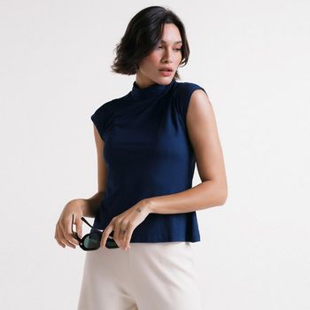 Regata Feminina Gola Alta Insider GG / Azul Marinho