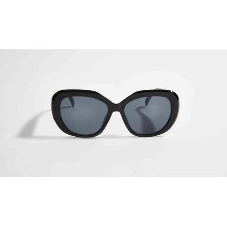 Óculos De Sol Redondo Galé Acetato Preto Les Bains