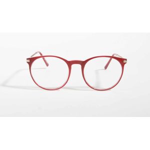 Óculos De Grau Redondo Fey Em Acetato Premium Vermelho Les Bains
