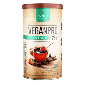 VeganPro Pó Proteína Vegetal 24g Sabor Chocolate Com Morango Nutrify