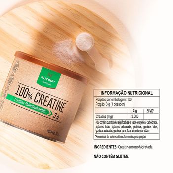Creatina Monohidratada 100% Creatine Nutrify 300g / Incolor