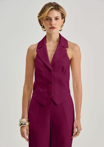 Colete Iódice Solto Sem Manga Cropped Roxo PP / roxo