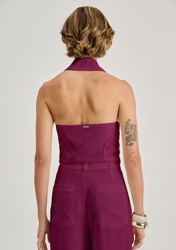 Colete Iódice Solto Sem Manga Cropped Roxo PP / roxo
