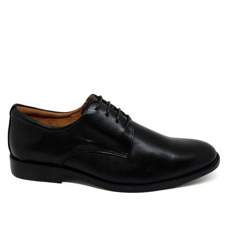 Sapato Social Viena Clássico Couro Roma Brilhante Preto