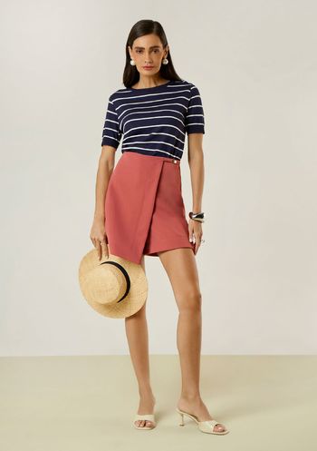 Shorts Maria.Valentina Saia Amplo Alta Rosa 36 / Rosa