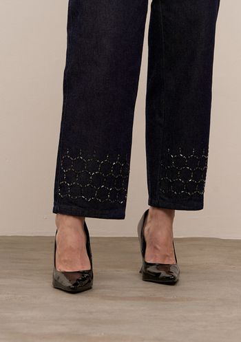 Calça Iódice Reta Alta Azul 36 / Azul