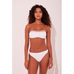 Biquíni Calcinha Asa Delta Tule Paetê Branco