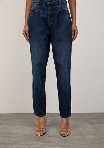 Calça Iódice Cenoura Alta Azul 36 / Azul