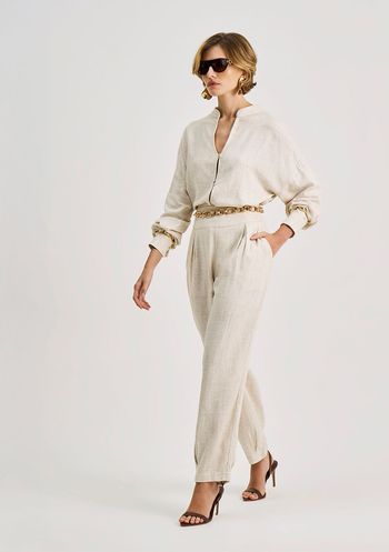 Calça Iódice Cenoura Alta Off White 36 / Off White