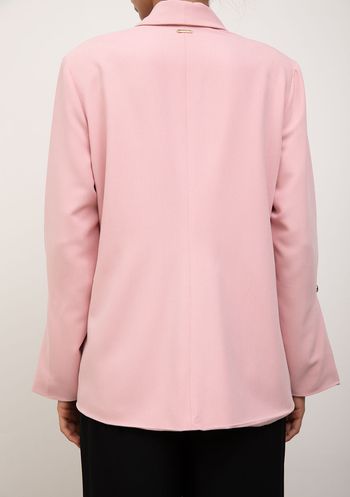 Blazer Iódice Ajustado Manga Longa Padrão Rosa P / rosa