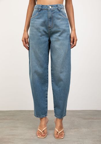 Calça Iódice Cenoura Alta Azul 38 / Azul