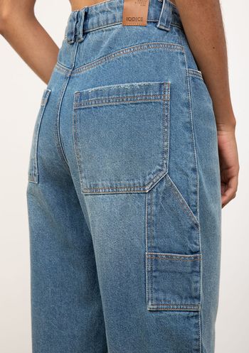 Calça Iódice Cenoura Alta Azul 38 / Azul