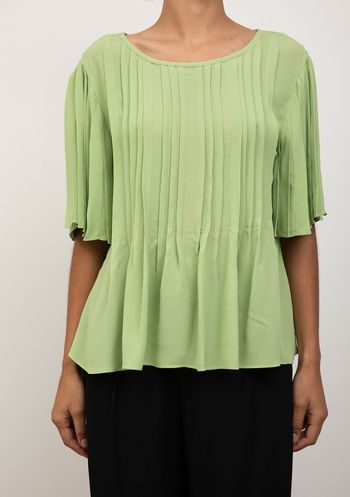 Blusa Iódice Solta Decote Careca Manga Curta Padrão Verde P / verde