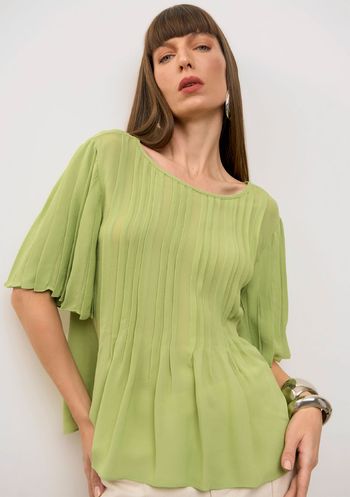 Blusa Iódice Solta Decote Careca Manga Curta Padrão Verde P / verde