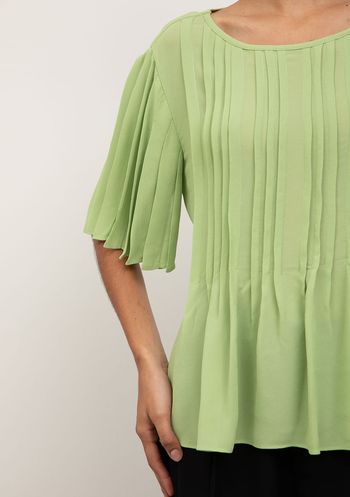 Blusa Iódice Solta Decote Careca Manga Curta Padrão Verde P / verde