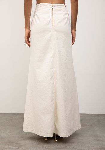 Saia Iódice Evasê Alta Midi Off White 38 / Off White