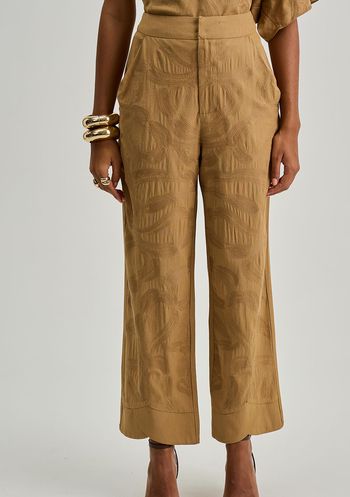 Calça Iódice Reta Alta Bege 38 / bege