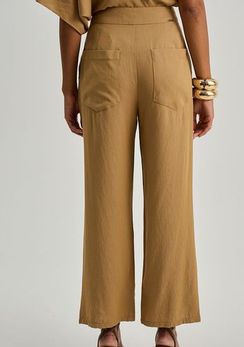 Calça Iódice Reta Alta Bege 38 / bege