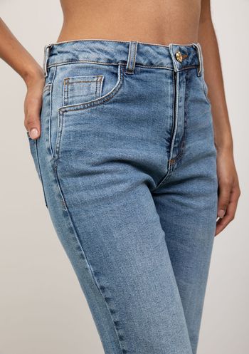 Calça Iódice Reta Alta Azul 38 / Azul