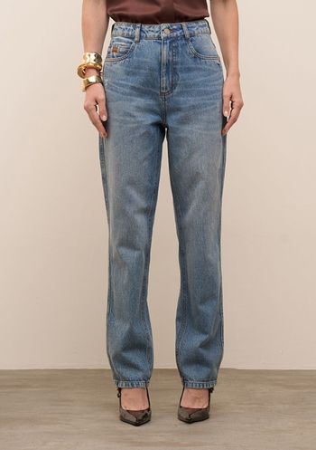 Calça Iódice Reta Alta Azul 38 / Azul