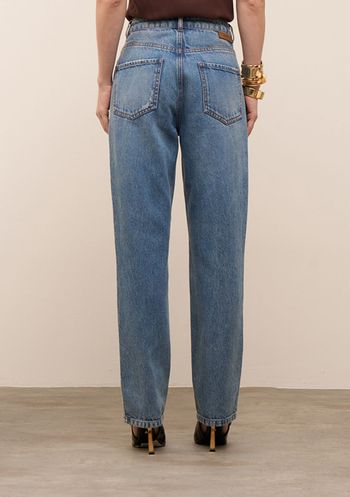 Calça Iódice Reta Alta Azul 38 / Azul