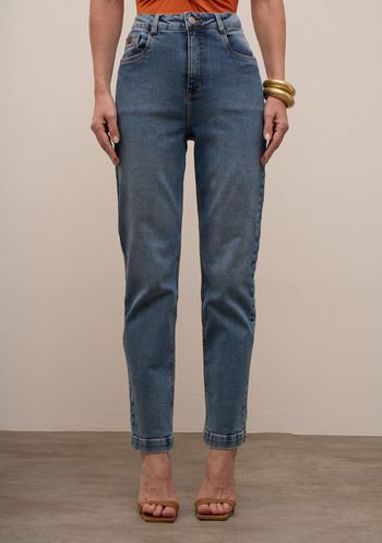 Calça Iódice Reta Alta Azul 40 / Azul