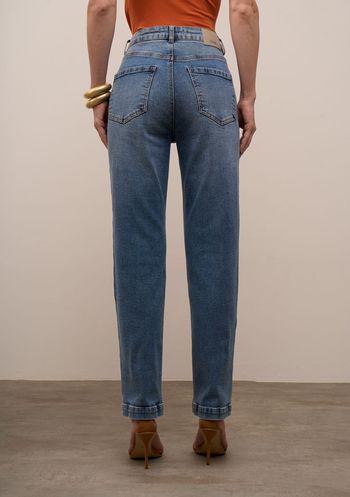 Calça Iódice Reta Alta Azul 40 / Azul