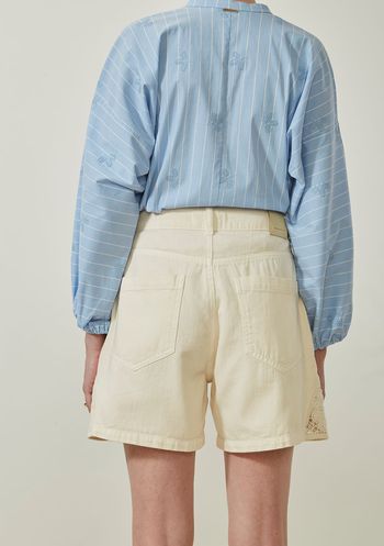 Bermuda Maria.Valentina Reta Alta Bege 34 / Bege