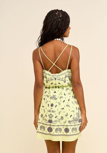 Vestido Zinco Solto Decote Reto Com Alça Curto Verde PP / Verde