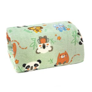 Manta Flannel Teen Estampada Solteiro Safari Microfibra Poliéster Verde