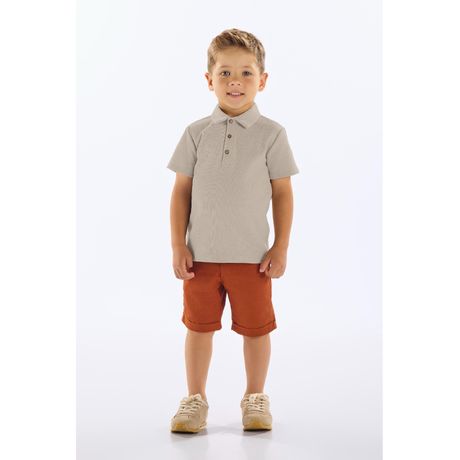 Camisa Polo Infantil Up Baby Justa Malha Texturizada Manga Curta Azul Escuro