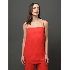 Top Feminino Alongado Calvin Klein Jeans Alças Finas Laranja