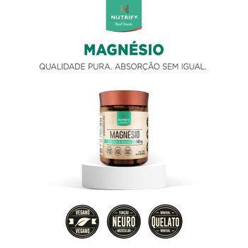Magnésio Nutrify 60 cápsulas