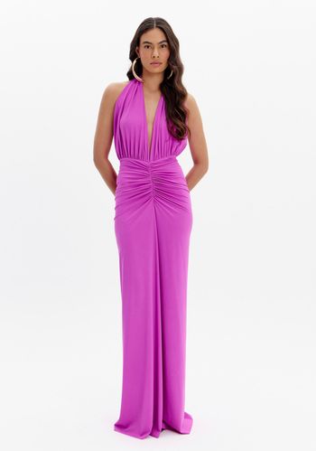 Vestido Longo Frente Única Drapeado PP / A2448