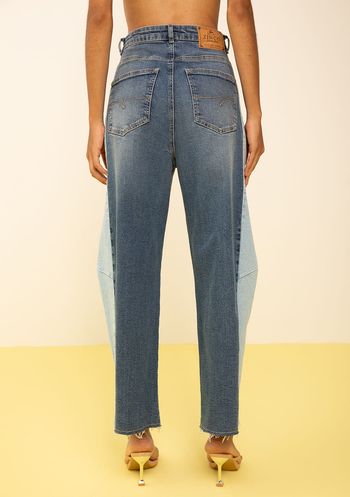 Calça Zinco Mom Alta Azul 34 / Azul