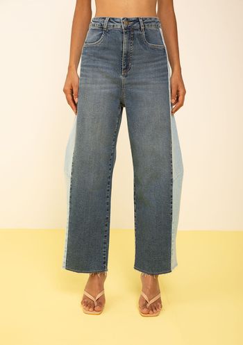 Calça Zinco Mom Alta Azul 34 / Azul