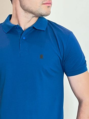Polo Piquet Masculina Com Botão Polo Wear Azul M / Azul