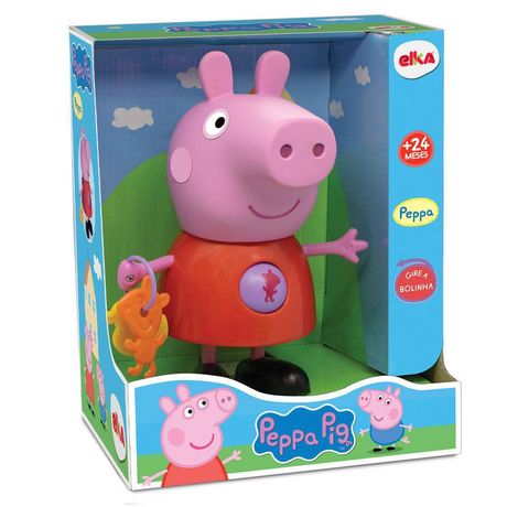 Boneco Peppa Com Atividades Peppa Pig Articulado Rosa Vestido Vermelho