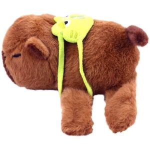 Pulseira Infantil Capivara Com Mochilinha Sapinho Pelúcia Caramelo